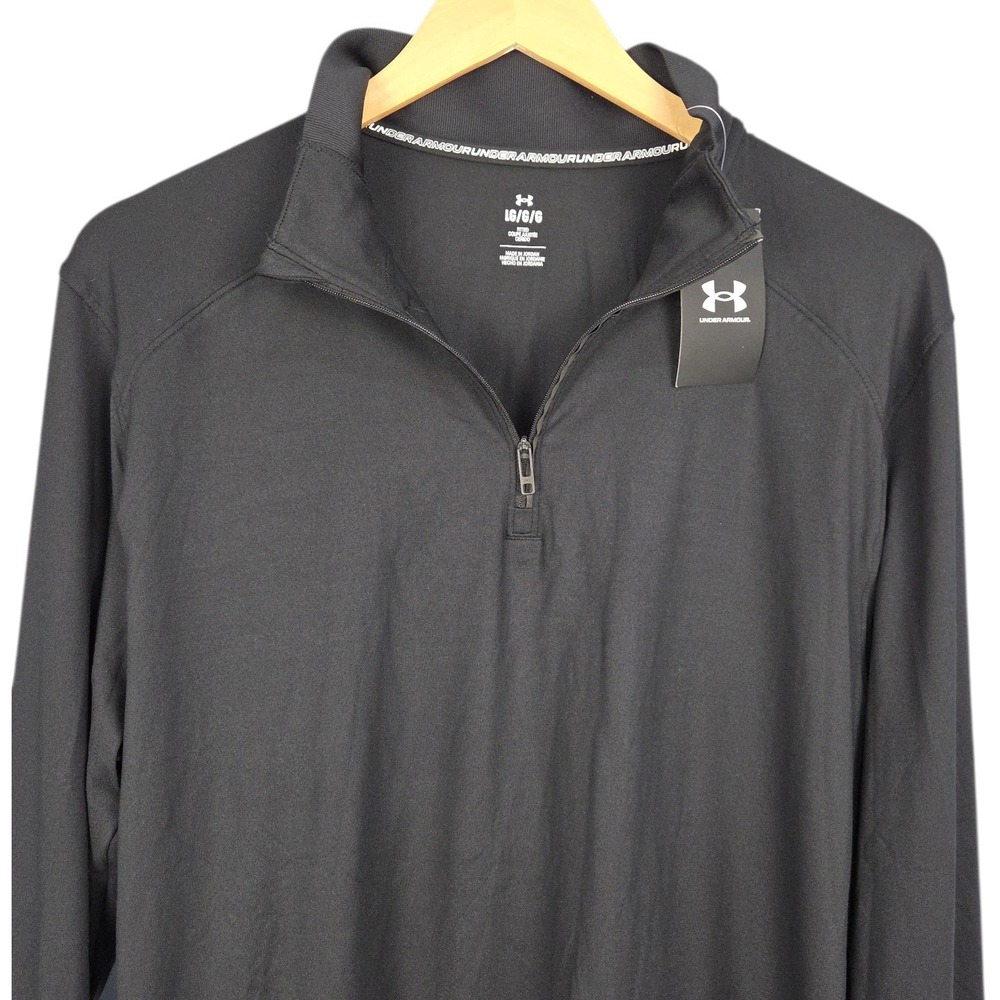Under Armour 1/4 Zip Pullover Mens Large Black Qualifier Run Long Sleeve NWT - Picture 4 of 8